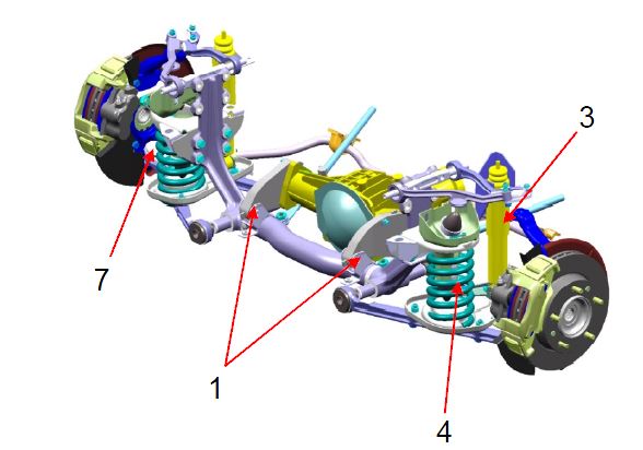 Передняя подвеска Нива ВАЗ 21213, 21214, 2131 lada 4x4 «